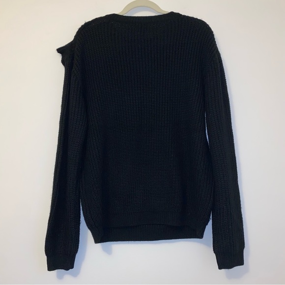 Hilary MacMillan Black Sweater With Ruffle NWT - Picture 5 of 6